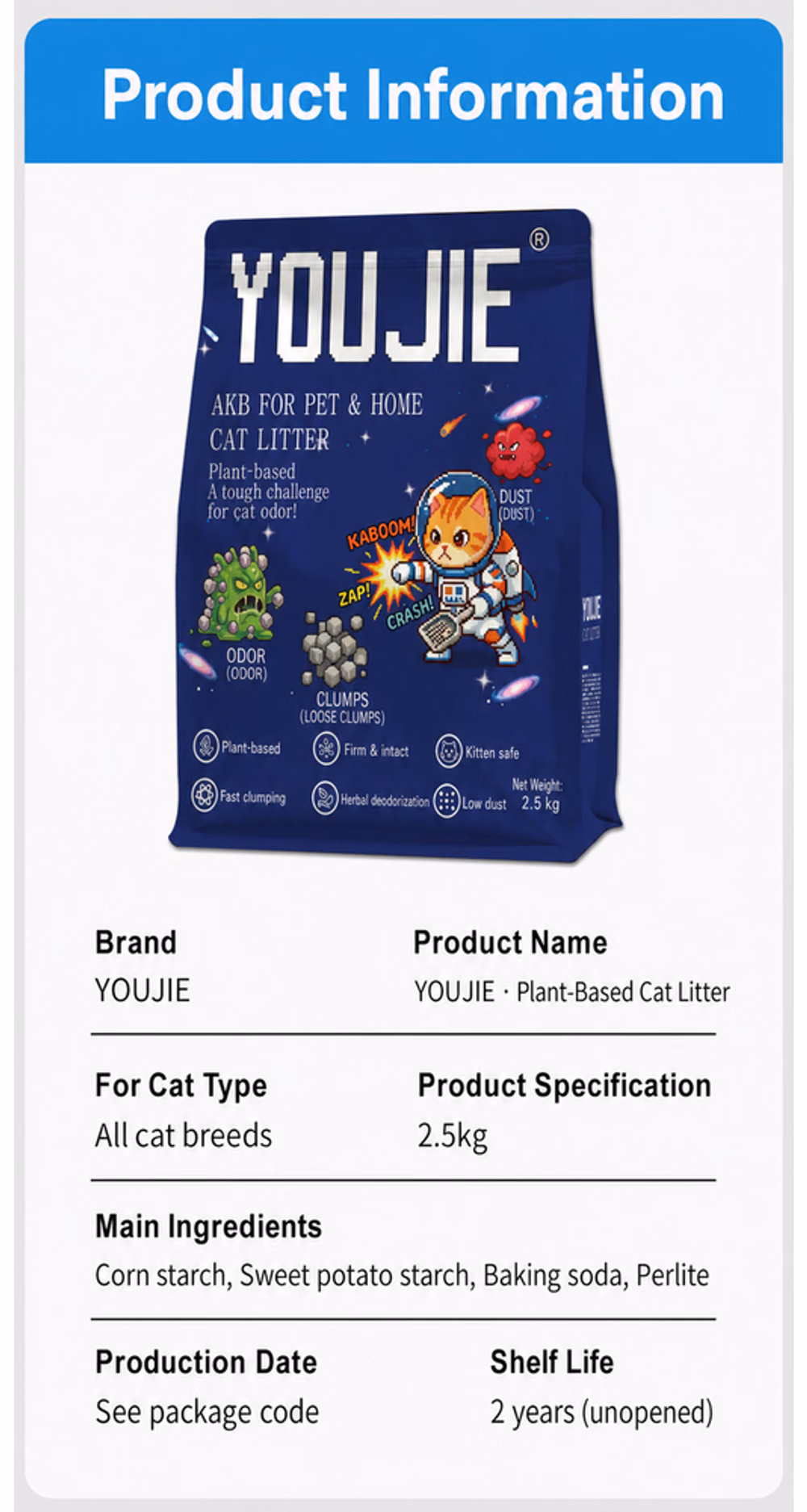 AKB Plant-Based Clumping Cat Litter product details