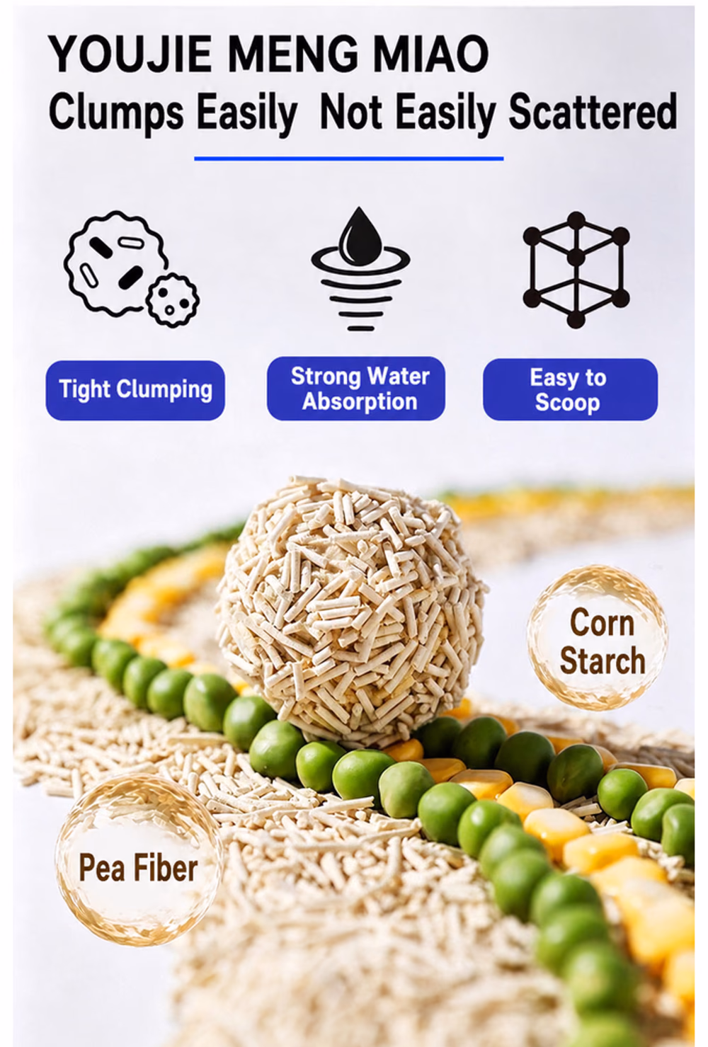 YOUJIE Natural Deodorizing Tofu Cat Litter product details